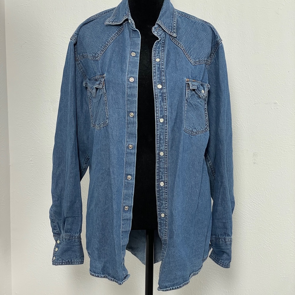 Plains Western Wear Denim button-up shirt
